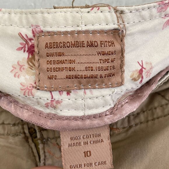Vintage Y2K Abercrombie & Fitch Womens 10 Cargo Pants 90's Beige Baggy Utility - Picture 3 of 12